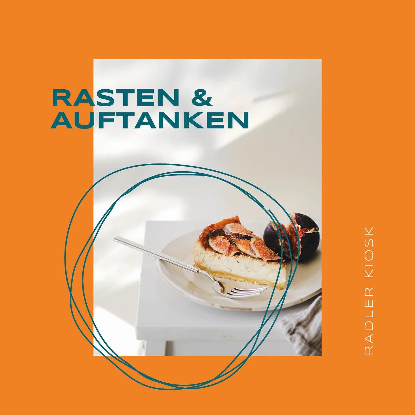 Kuchen mit Feigen auf einem Teller – rasten und auftanken